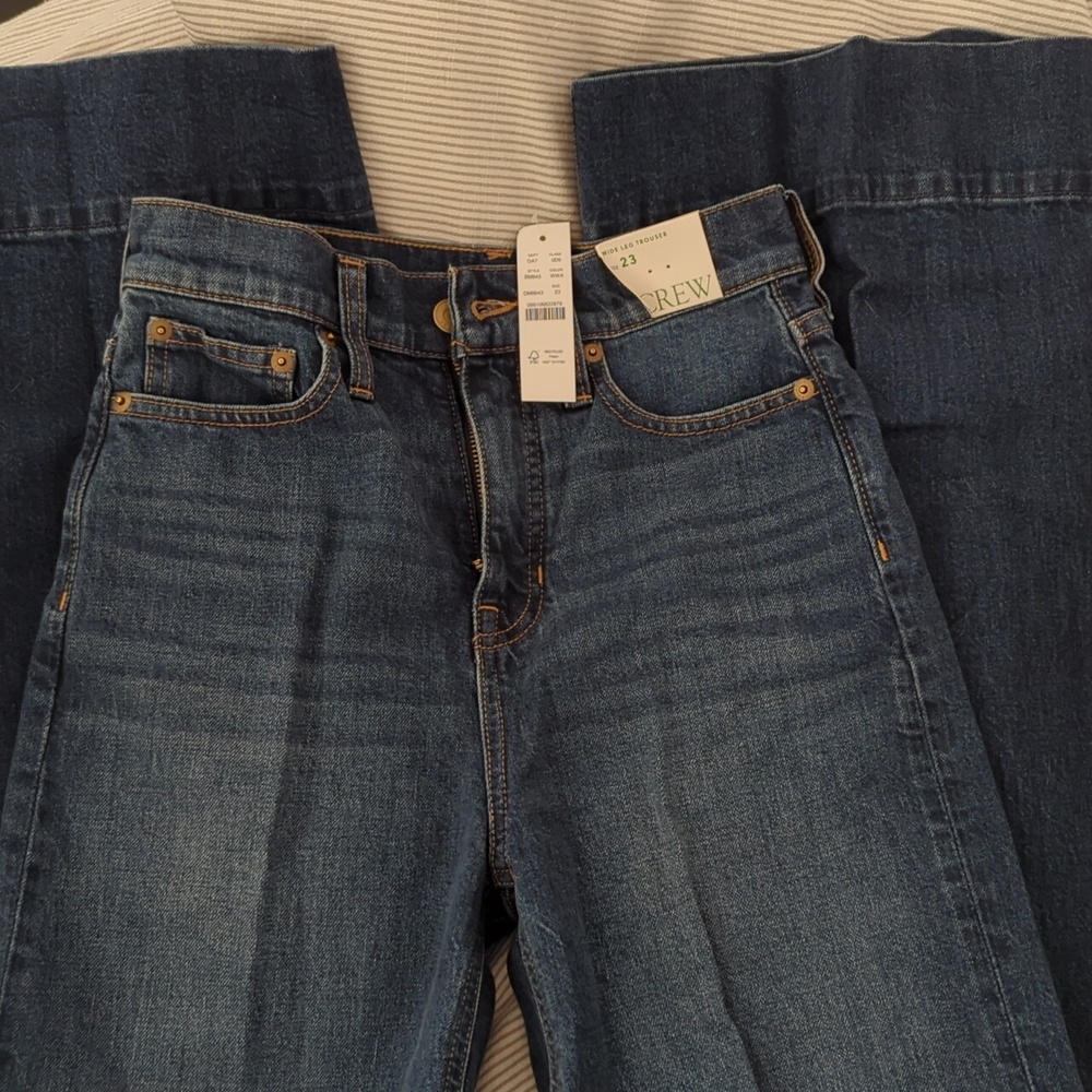 J. Crew wide leg denim trouser in Wesley wash 23 - Picture 3 of 4
